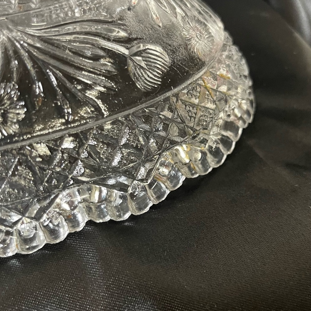 Vintage Indiana Glass Company/ EAPG Horsemint Clear Glass Oval Pickle Bowl. EUC - Picture 9 of 13